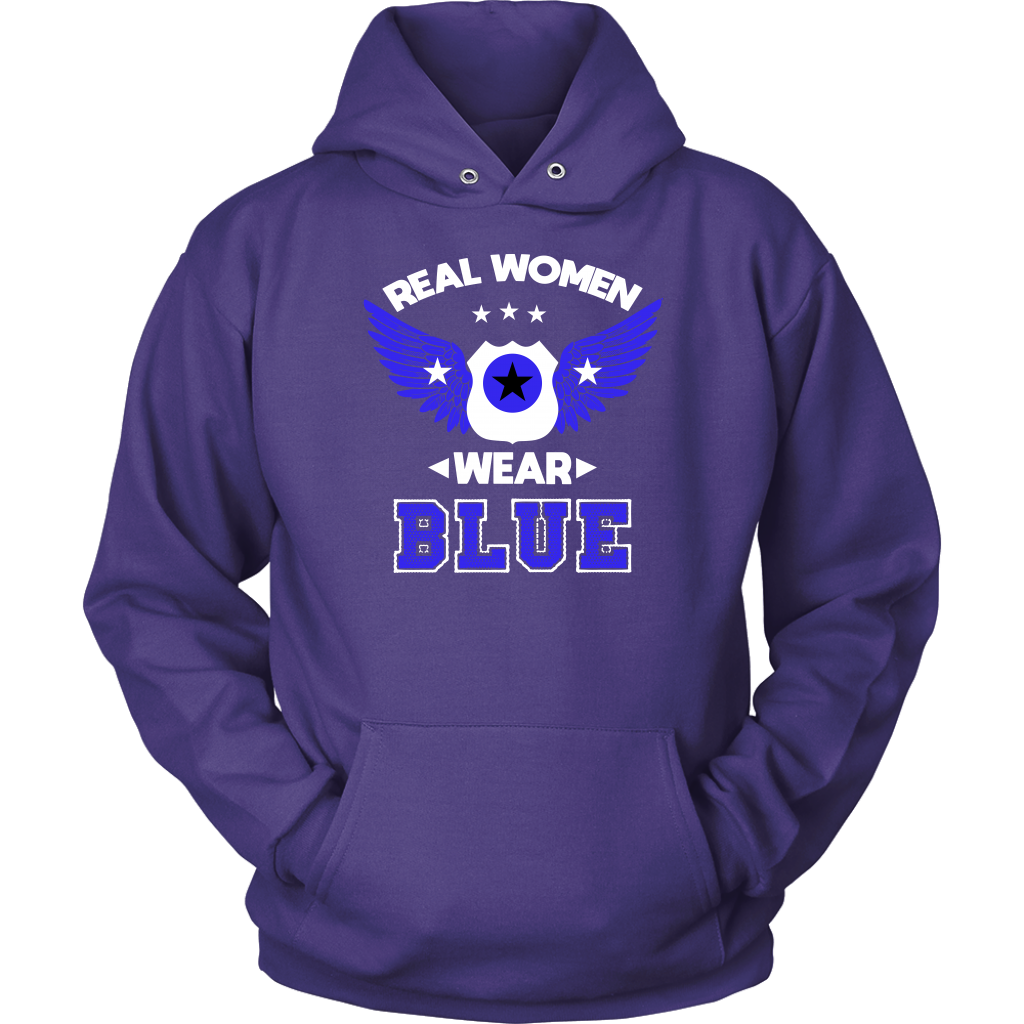 Real Women Wear Blue shirts and hoodies