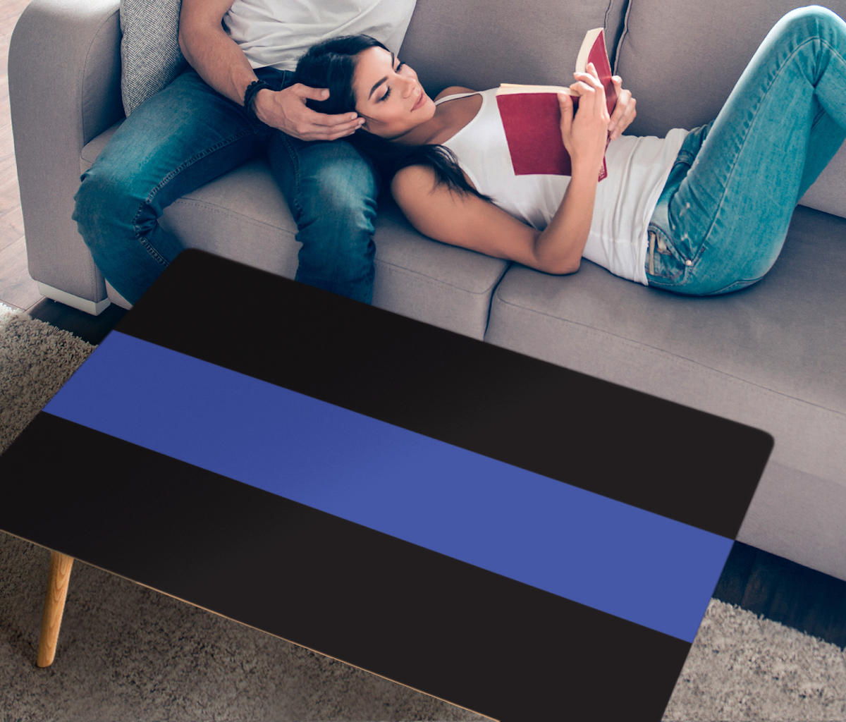 Thin Blue Line Coffee Table