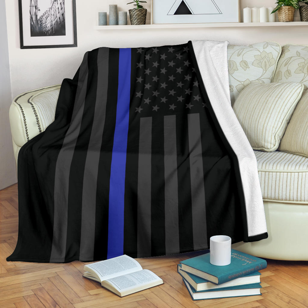 Thin Blue Line Usa Flag Blanket