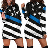 Diagonal Thin Blue Line Flag Hoodie Dress