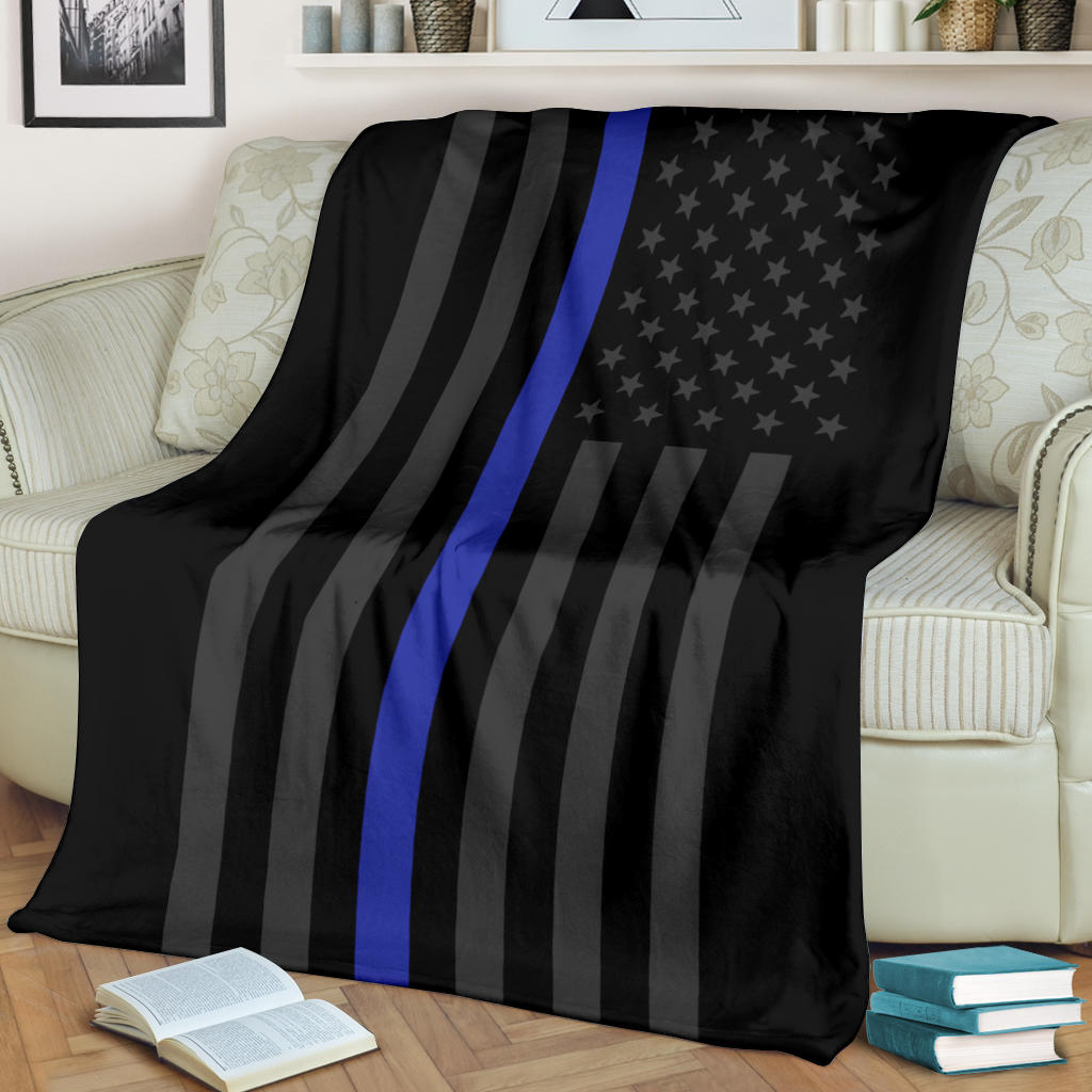 Thin Blue Line Usa Flag Blanket