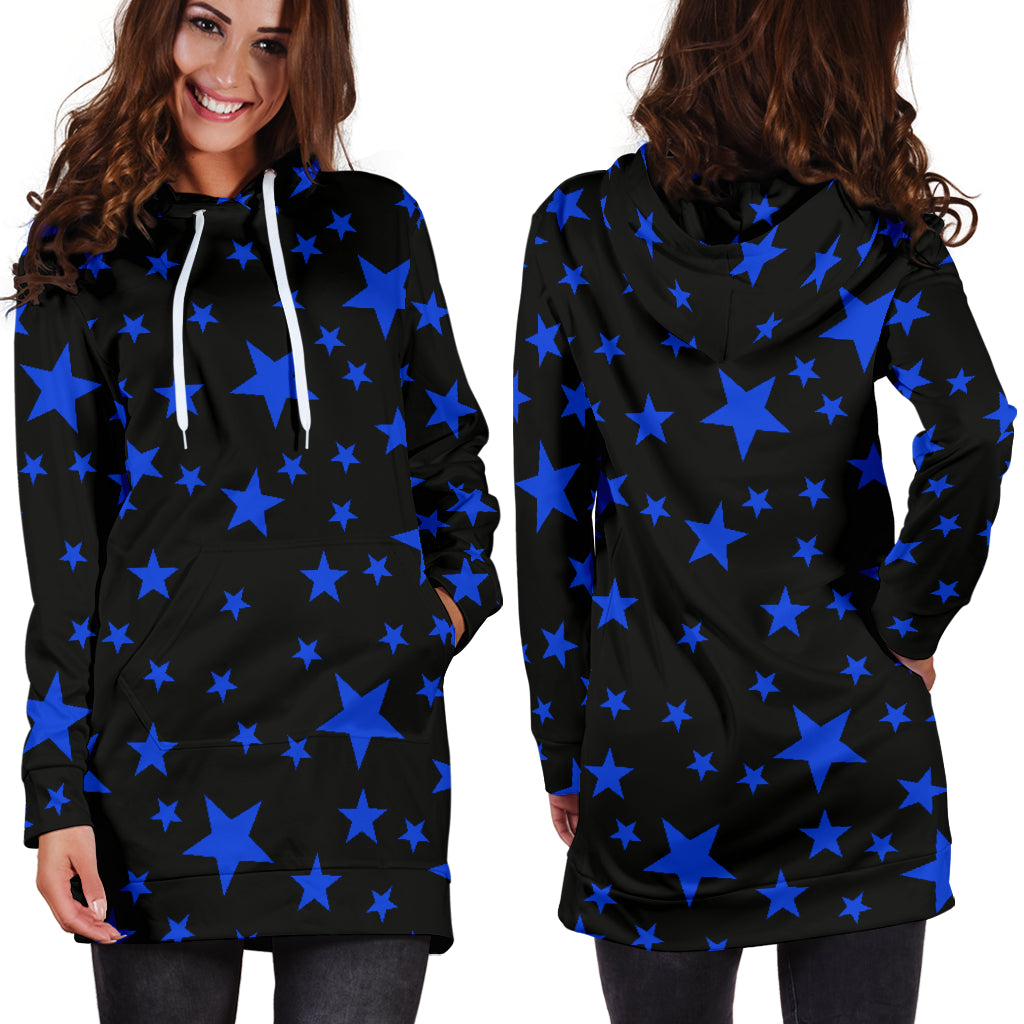 Blue Stars Hoodie Dress