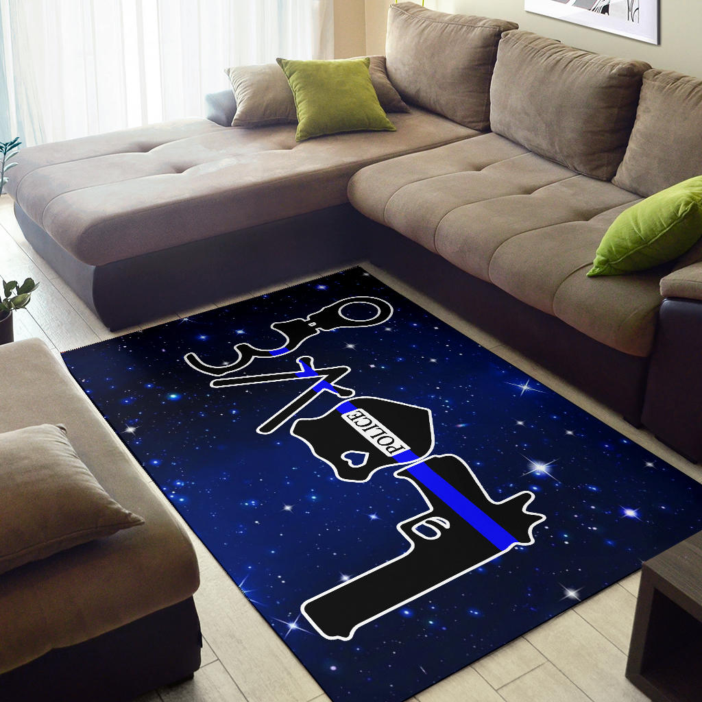 Love Thin Blue Line Area Rug