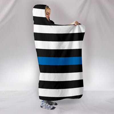 Thin Blue Line Flag Hooded Blanket