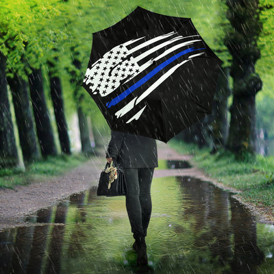 Tattered Thin Blue Line Flag Umbrella