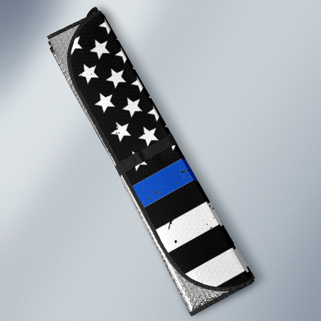 American Thin Blue Line Flag Vehicle Car Sun Shade