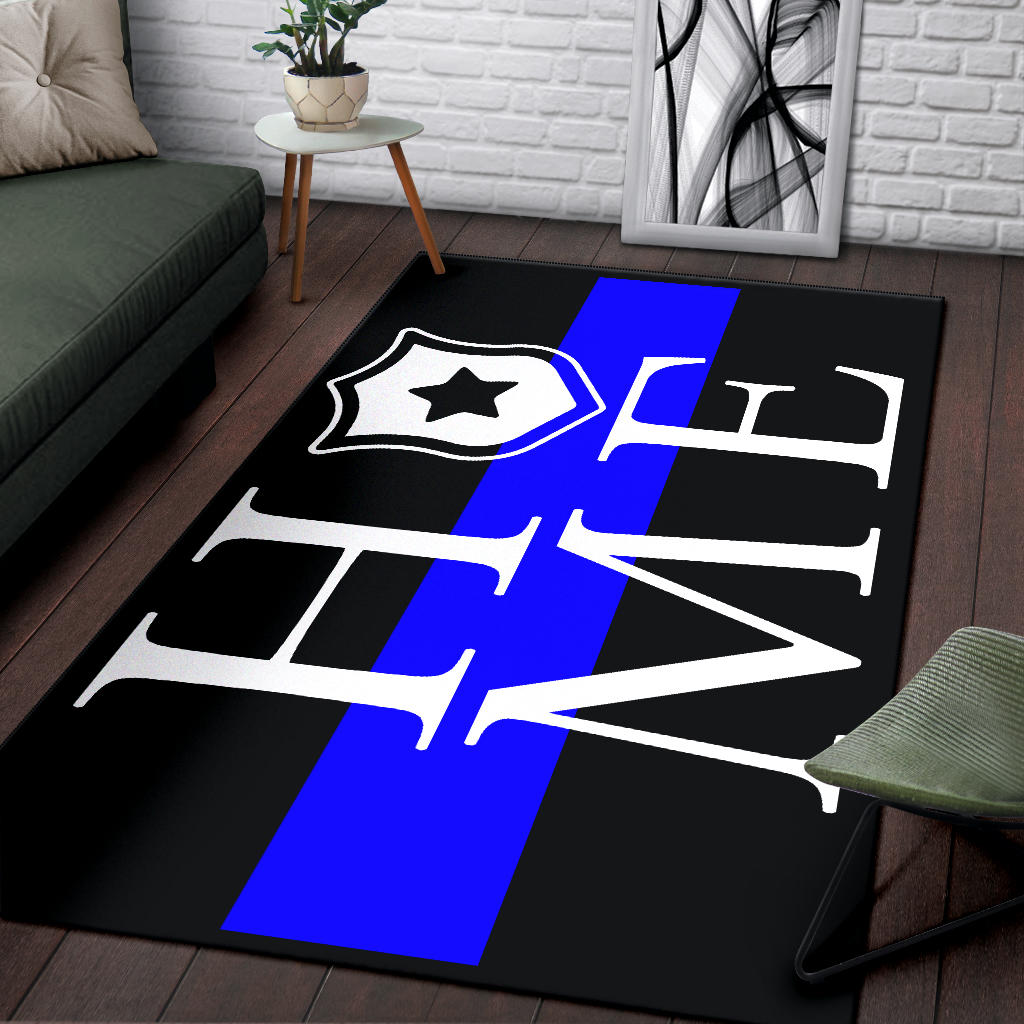 Awesome Thin Blue Line 'Home' Area Rug