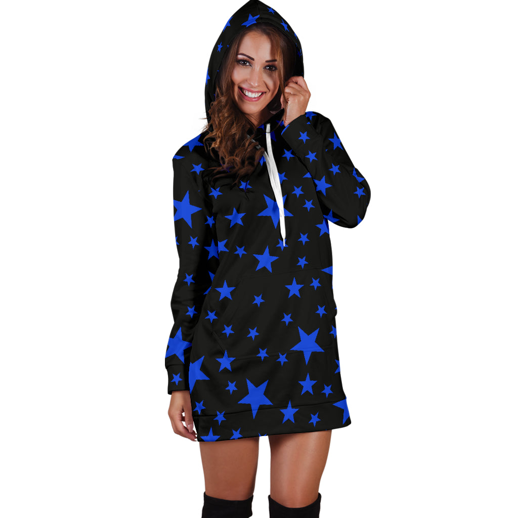 Blue Stars Hoodie Dress