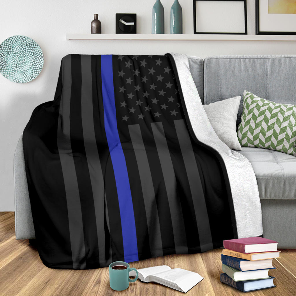 Thin Blue Line Usa Flag Blanket