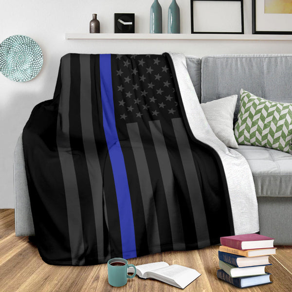 Thin blue line throw blanket sale