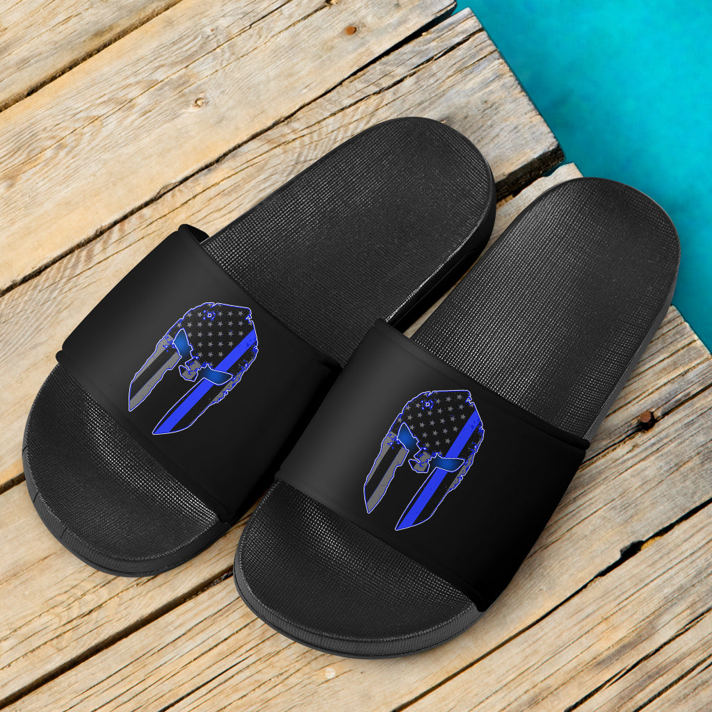 Thin Blue Line Spartan Slide Sandals