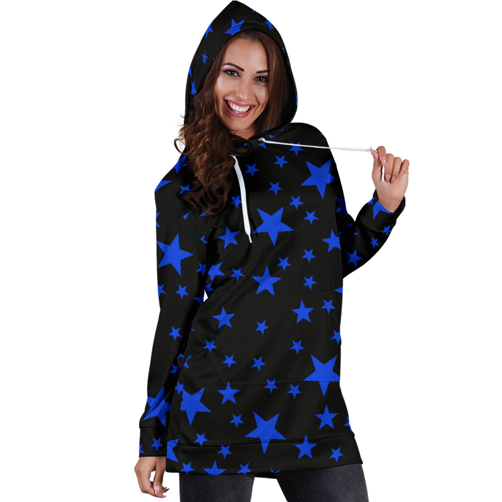 Blue Stars Hoodie Dress
