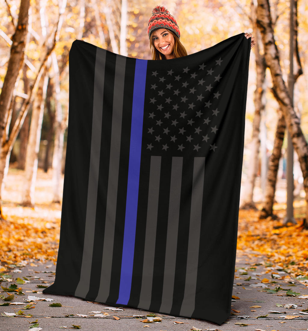 Thin Blue Line Usa Flag Blanket
