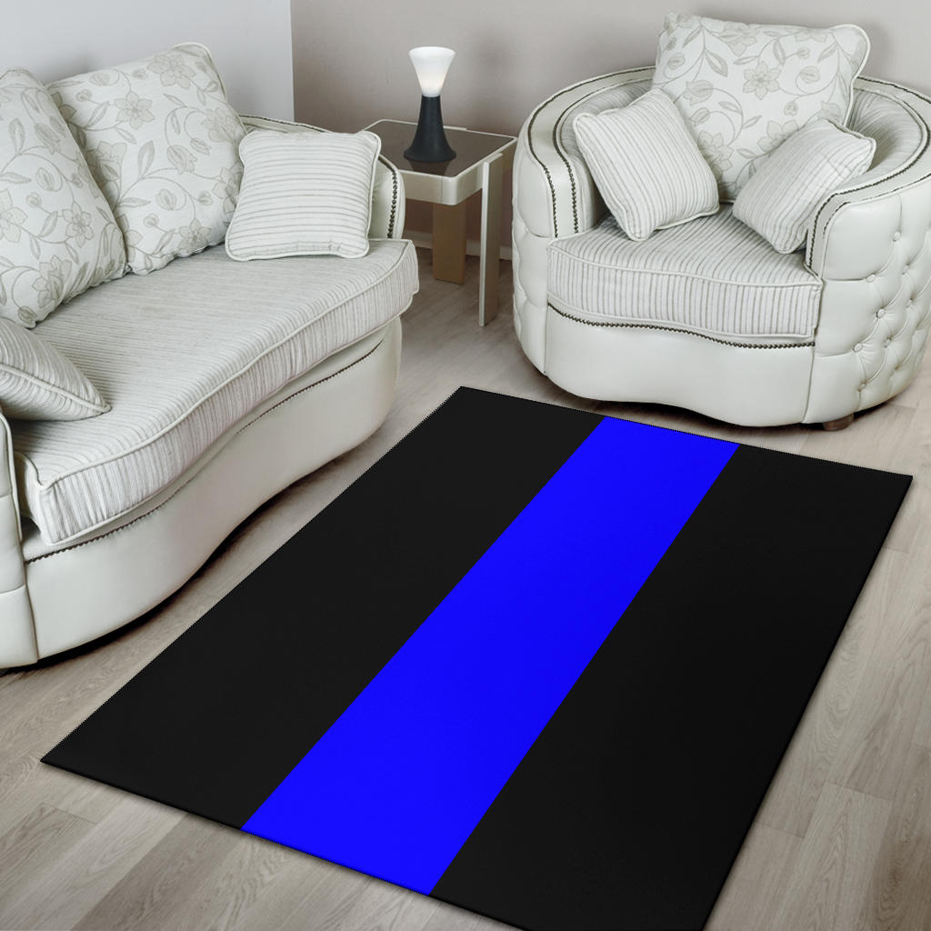 Thin Blue Line Area Rug
