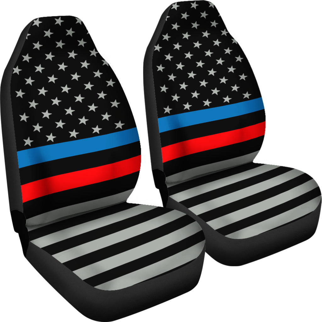Thin Blue and Red Line Flag Car Seat Covers (Set of 2)