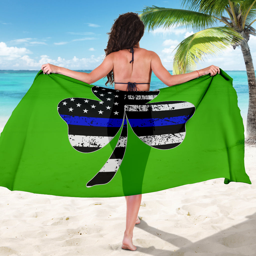 Thin Blue Line Shamrock Sarong