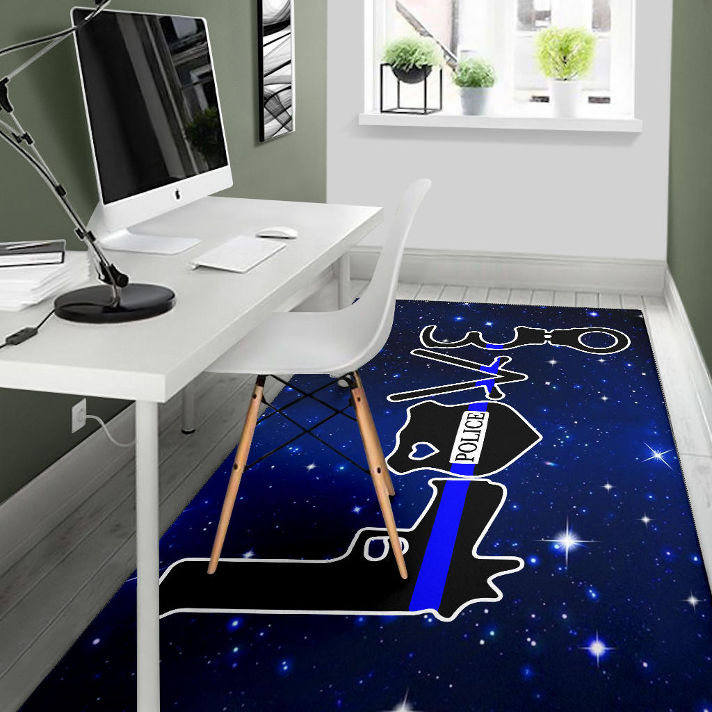 Love Thin Blue Line Area Rug