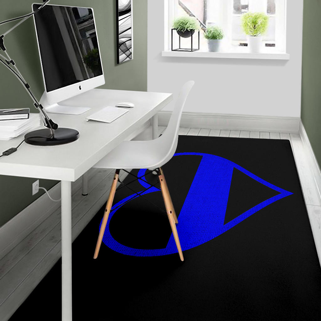 Thin Blue Line Heart Area Rug