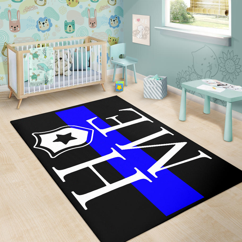 Awesome Thin Blue Line 'Home' Area Rug