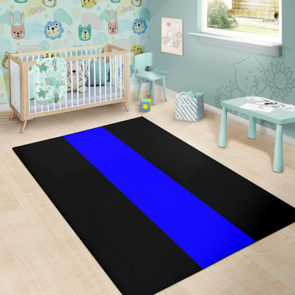 Thin Blue Line Area Rug