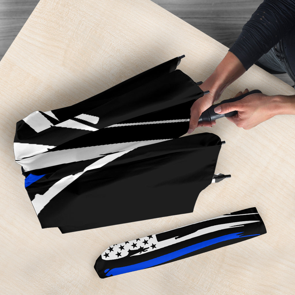 Tattered Thin Blue Line Flag Umbrella