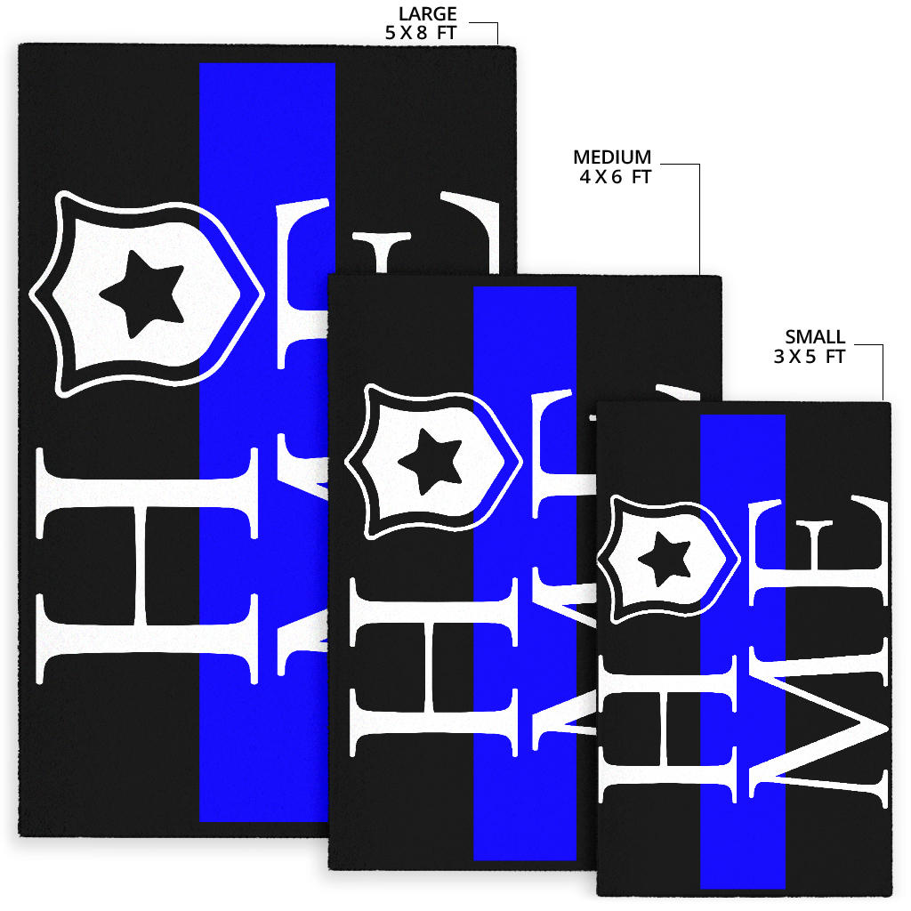 Awesome Thin Blue Line 'Home' Area Rug