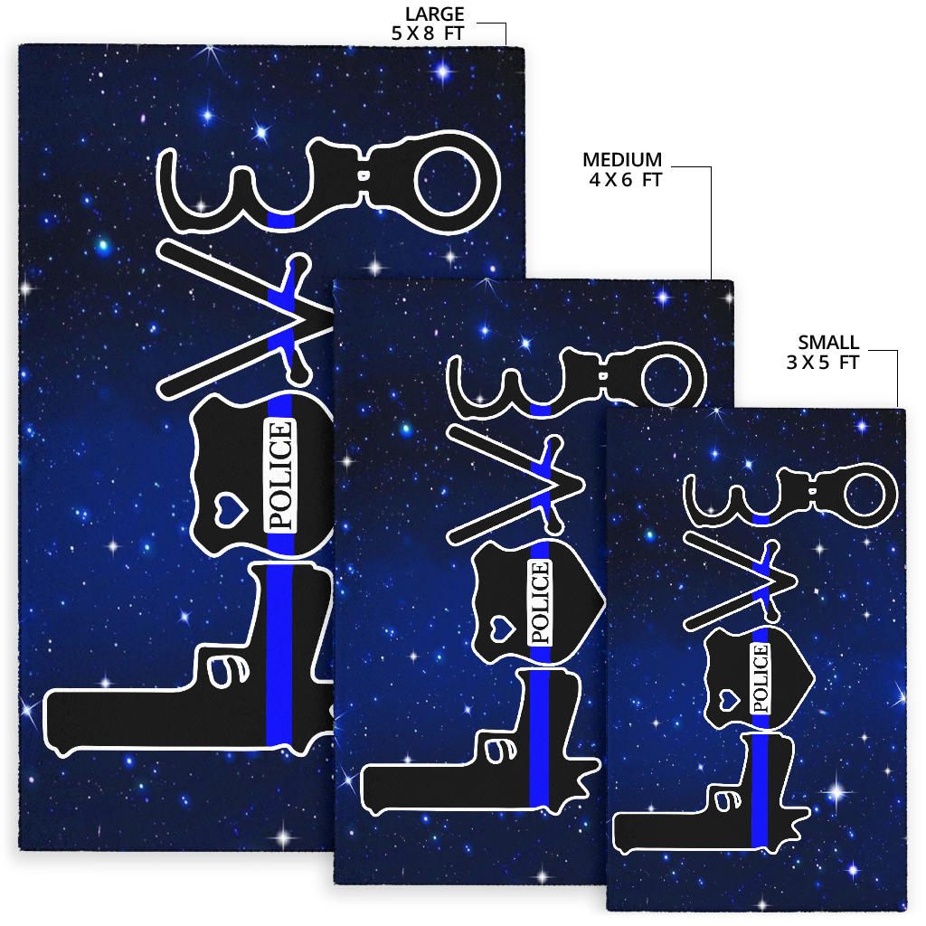 Love Thin Blue Line Area Rug