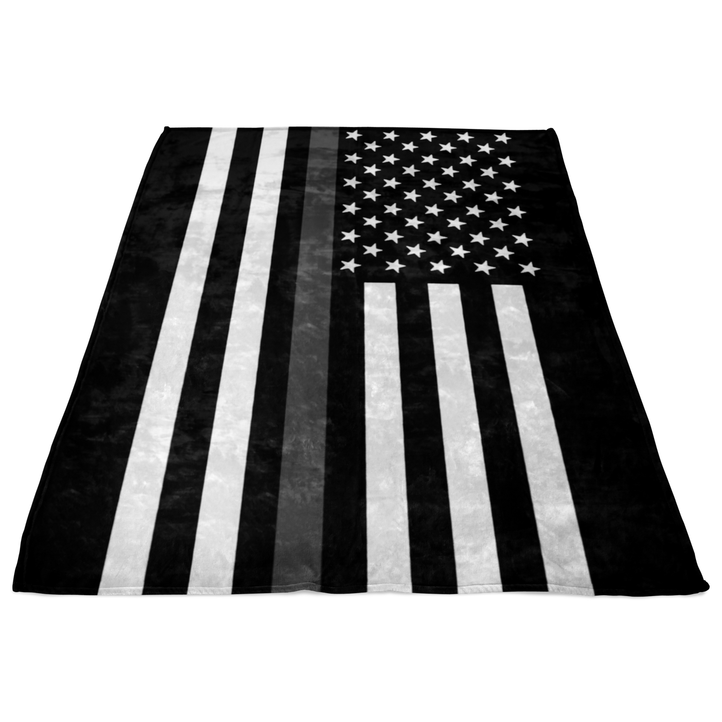 Correction Officer Thin Silver Line American Flag Fleece Blanket