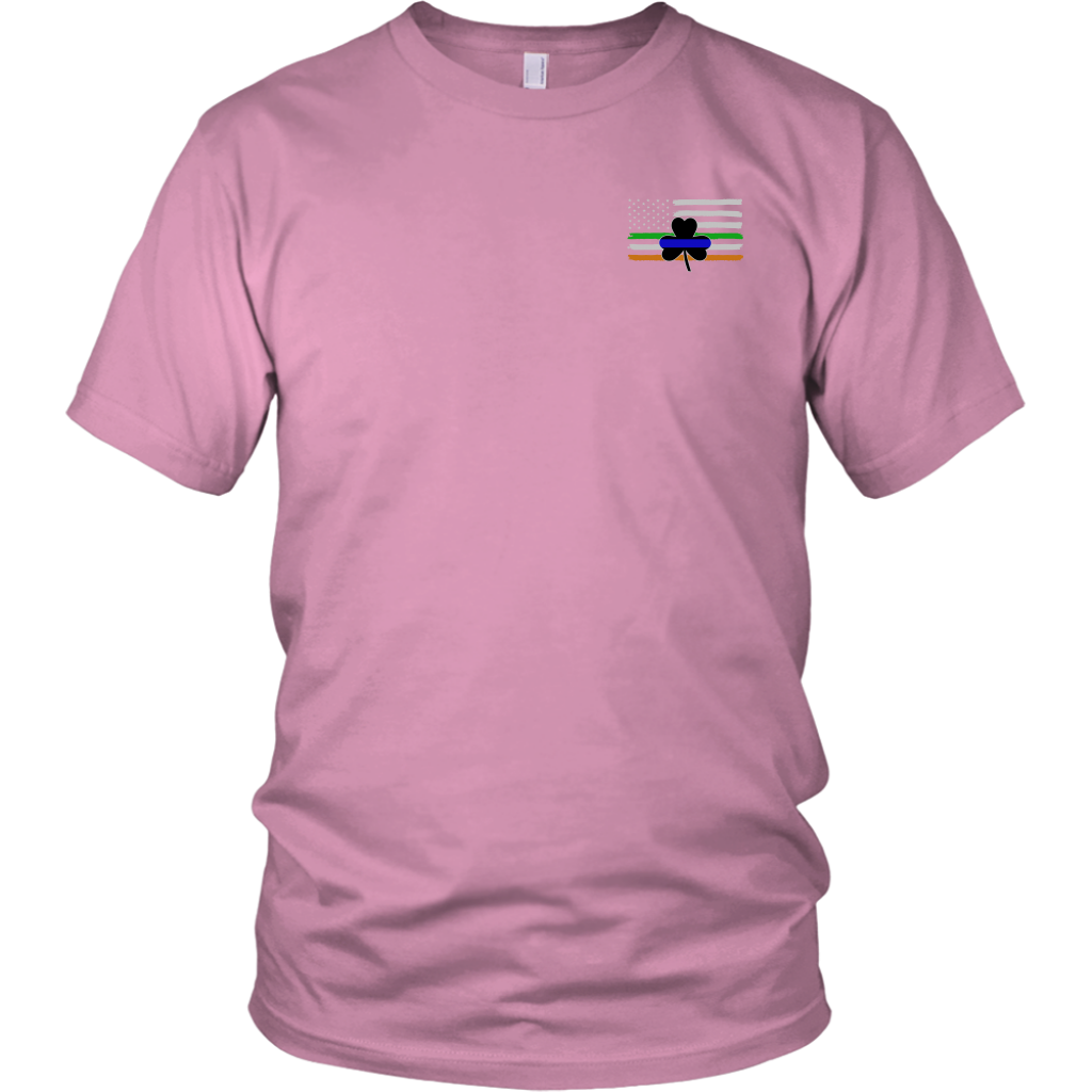 Thin Blue Line Shamrock Distress Irish Flag Shirts & Hoodies