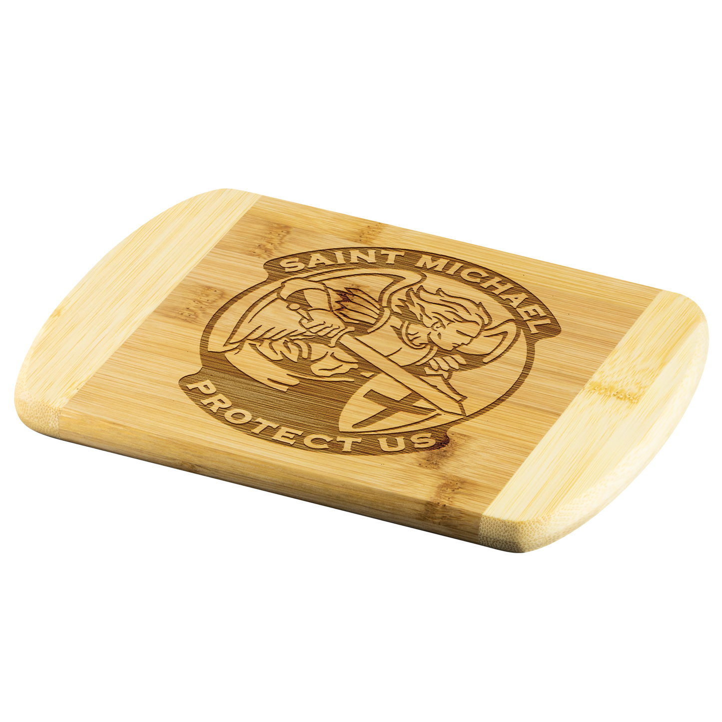 St Michael Protect Us Round Edge Chopping Board