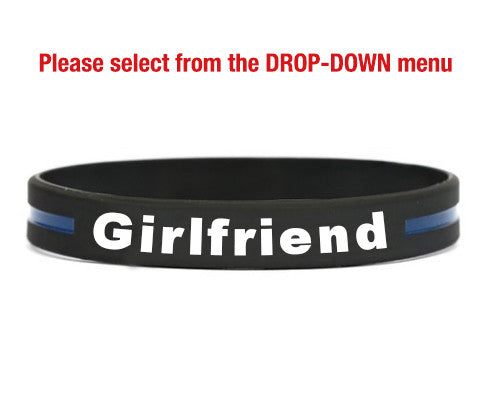 Thin blue line bracelets for mom, dad, wife, husband, son, daughter, brother, sister, grandpa, grandma, girlfriend, cousin –get the family pack & save