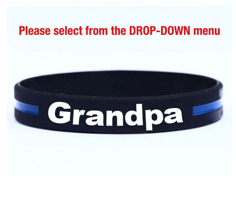 Thin blue line bracelets for mom, dad, wife, husband, son, daughter, brother, sister, grandpa, grandma, girlfriend, cousin –get the family pack & save