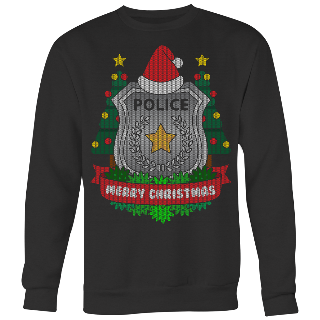 Police Badge Ugly Christmas Shirts & Sweaters