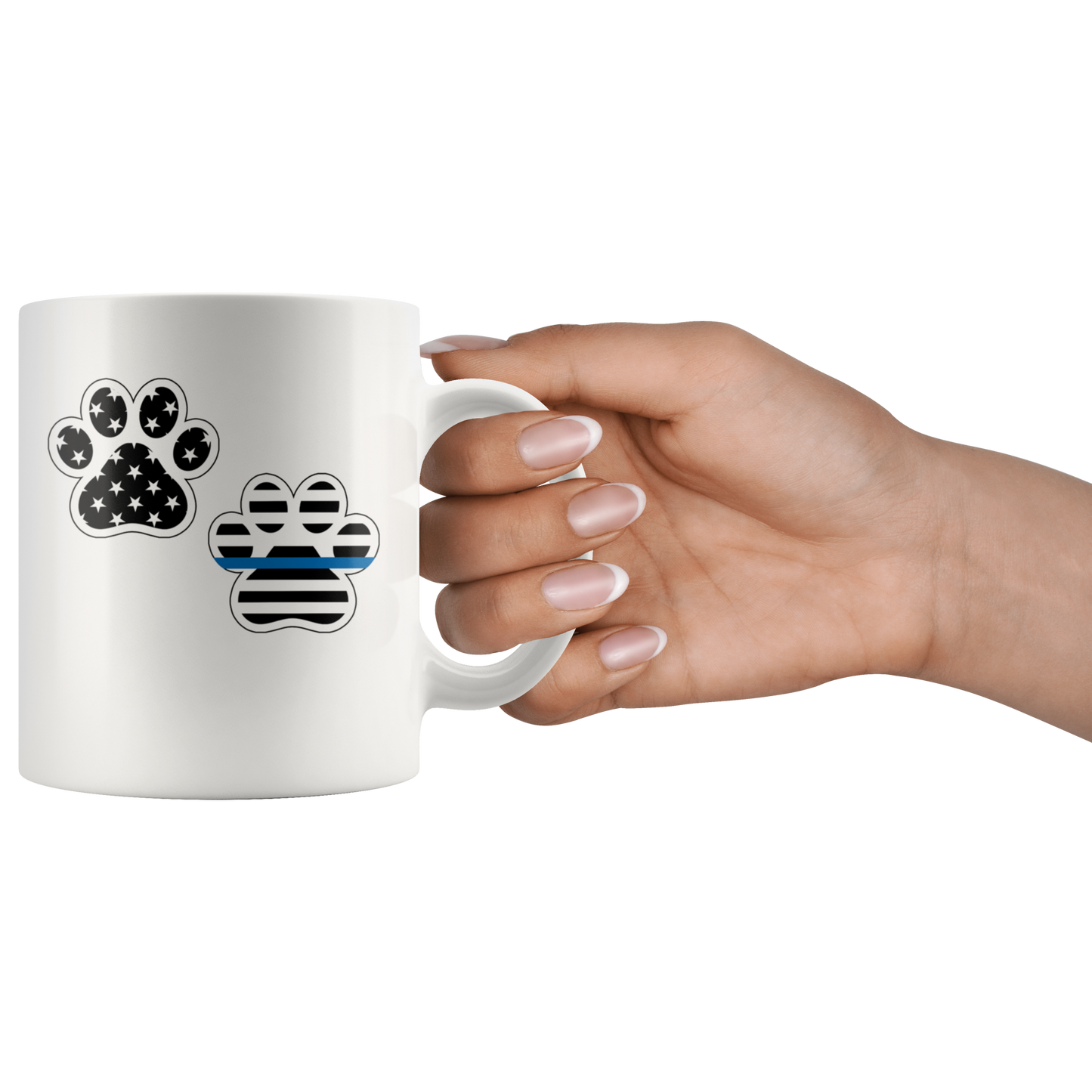 Patriot Paws Thin Blue Line Mug - White