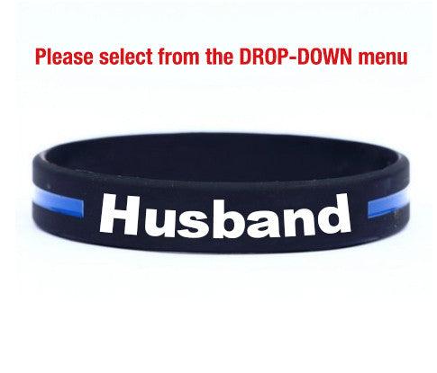 Thin blue line bracelets for mom, dad, wife, husband, son, daughter, brother, sister, grandpa, grandma, girlfriend, cousin –get the family pack & save