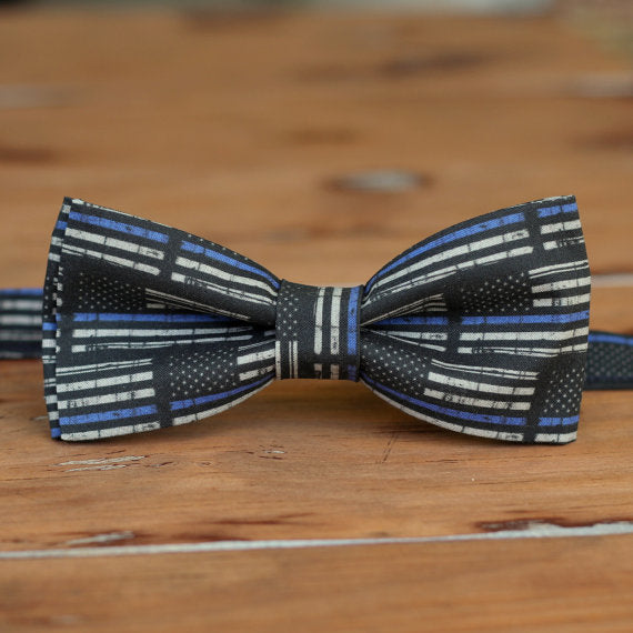 Thin Blue Line American Flag Bowtie