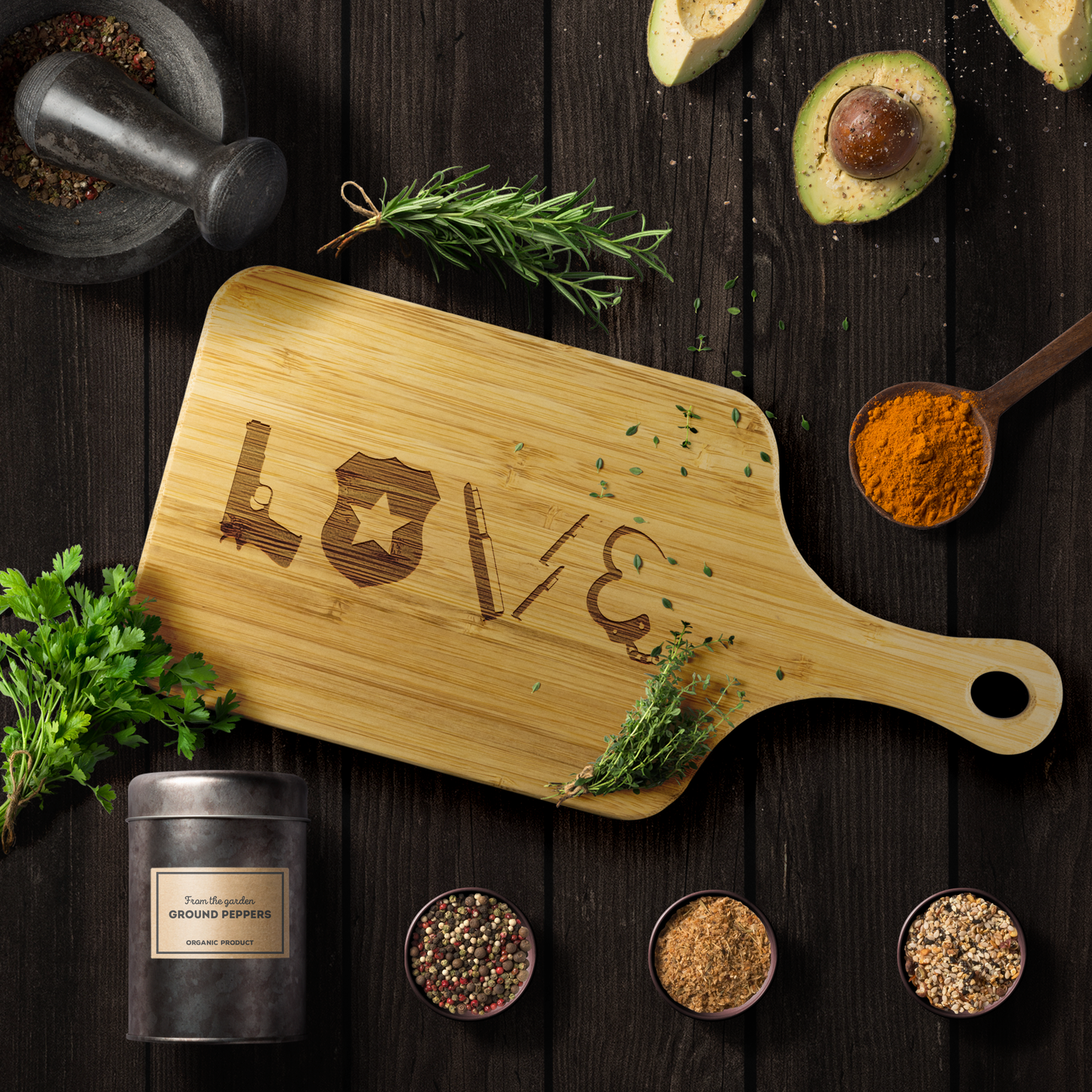 Police Love Chopping Board With Handle