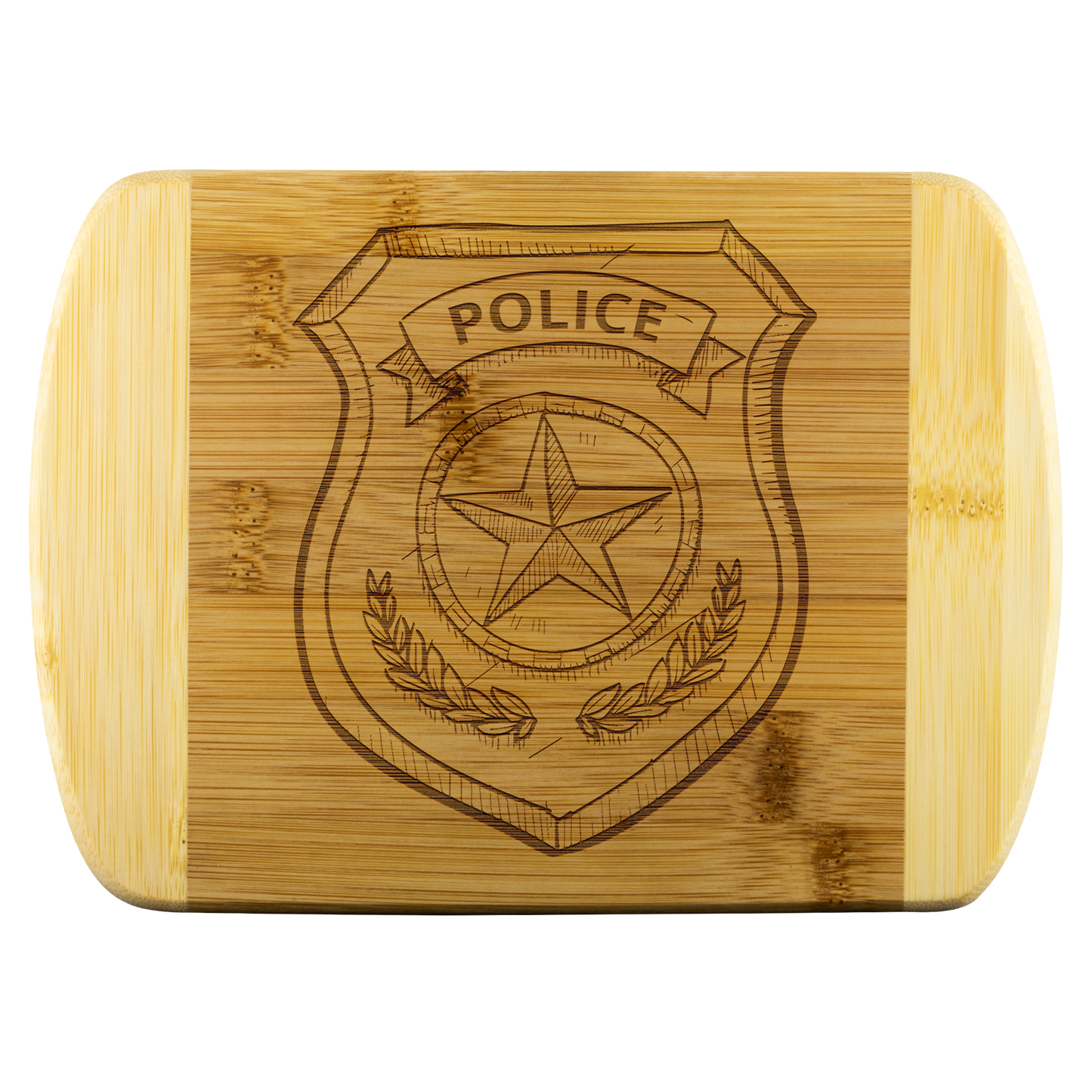 Police Badge Round Edge Chopping Board