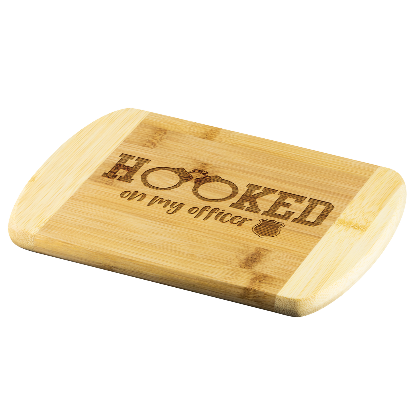 Hooked on my Police Officer Round Edge Chopping Board
