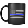 Thin Blue Line American Flag Mug - Black