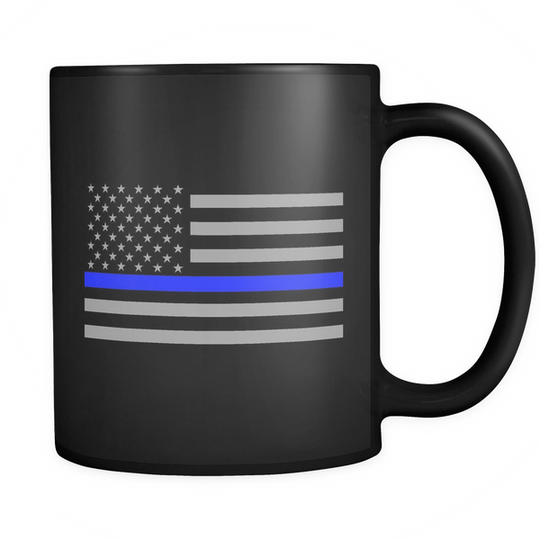 Pre-coated YETI 24oz Mug With Thin Red or Blue Line Flag. 