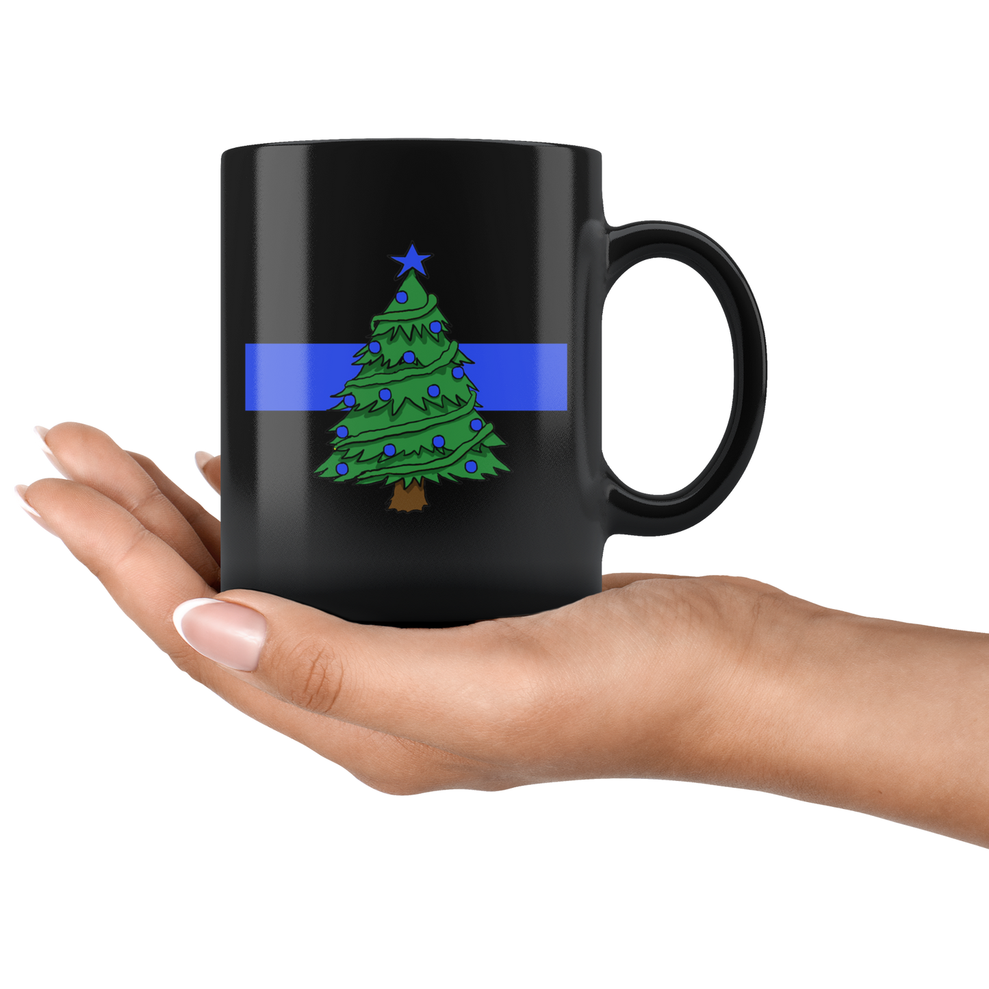 Thin Blue Line Christmas Tree Mug