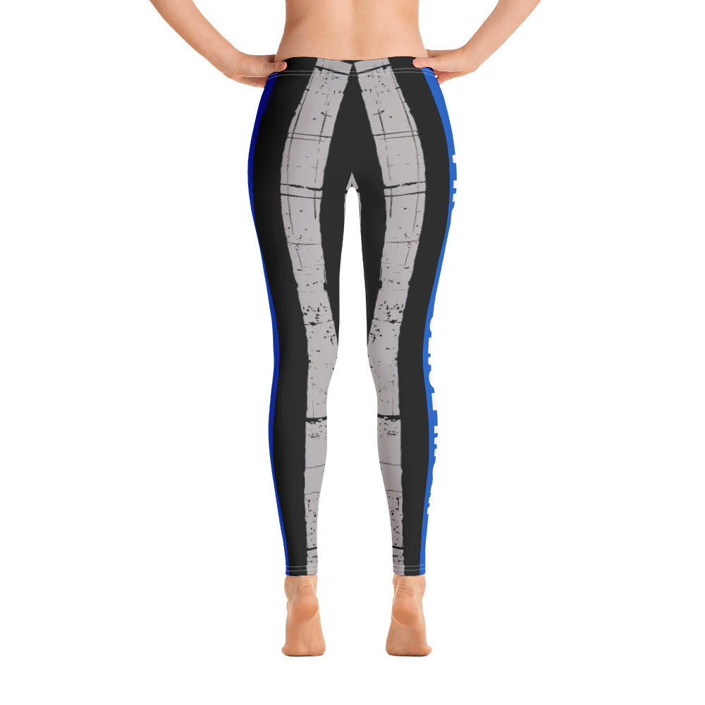 PROUD POLICE MOM THIN BLUE LINE FLAG LEGGINGS