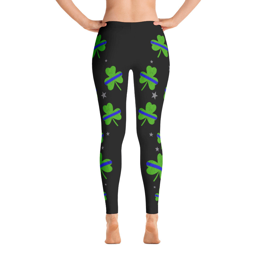 Thin Blue Line Shamrock Leggings