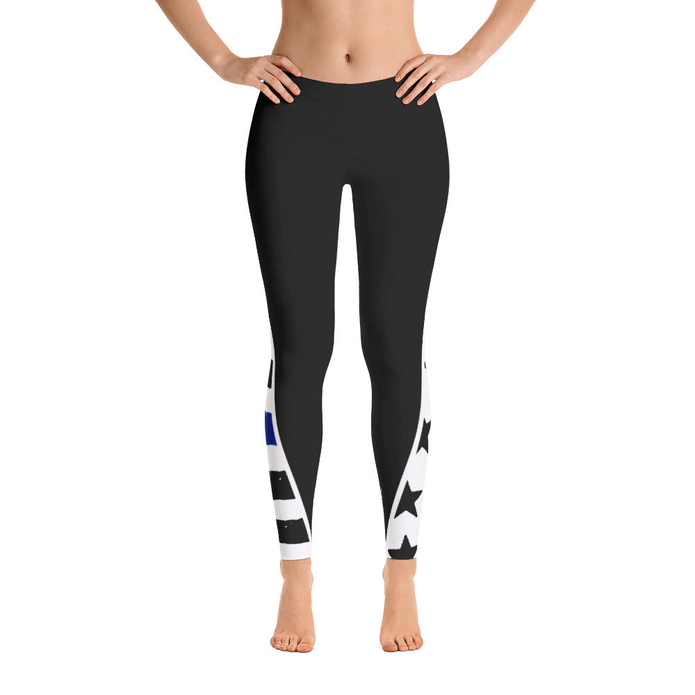 Thin Blue Line Stars and Stripes Below the Knees Leggings