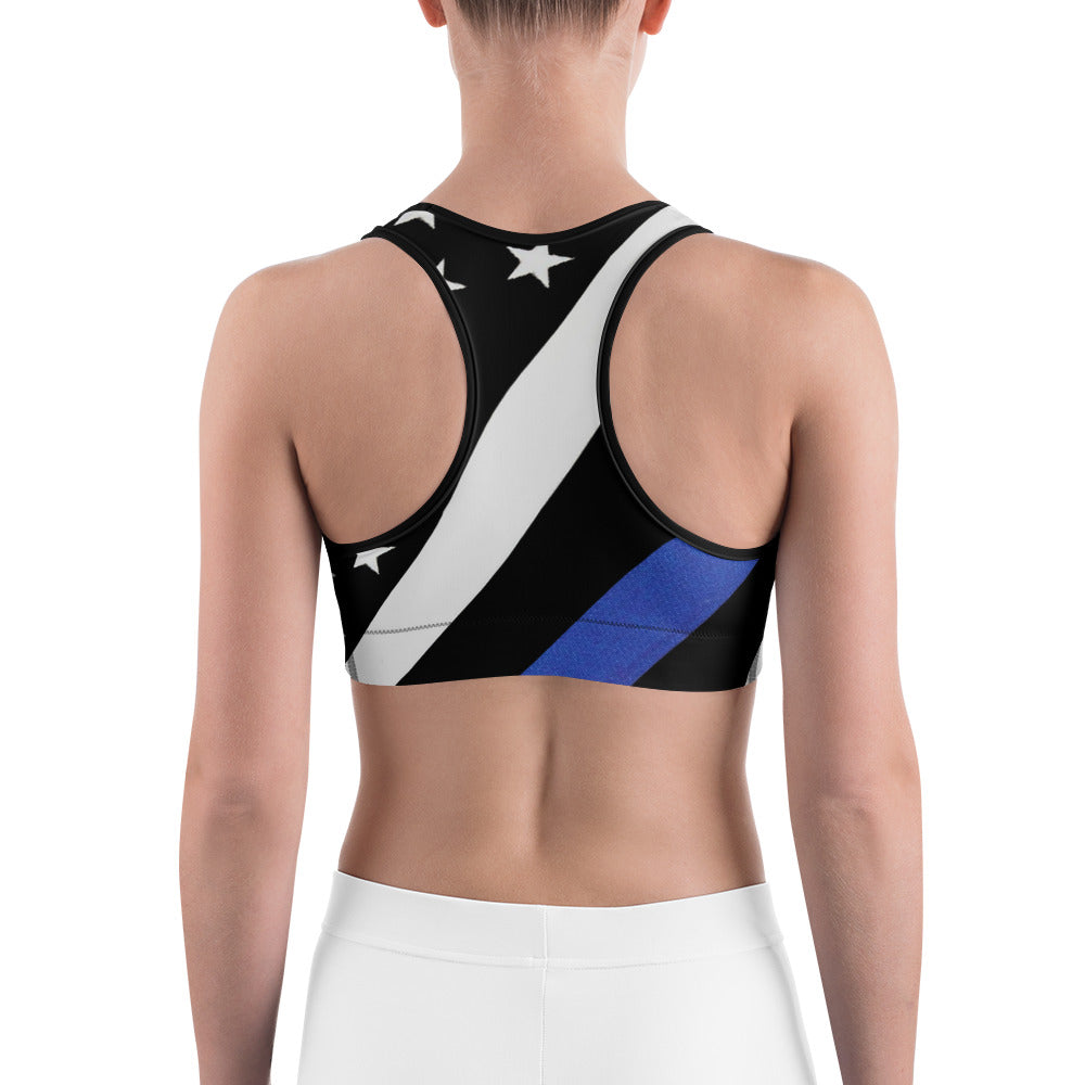Thin Blue Line Stars and Stripes Sports Bra