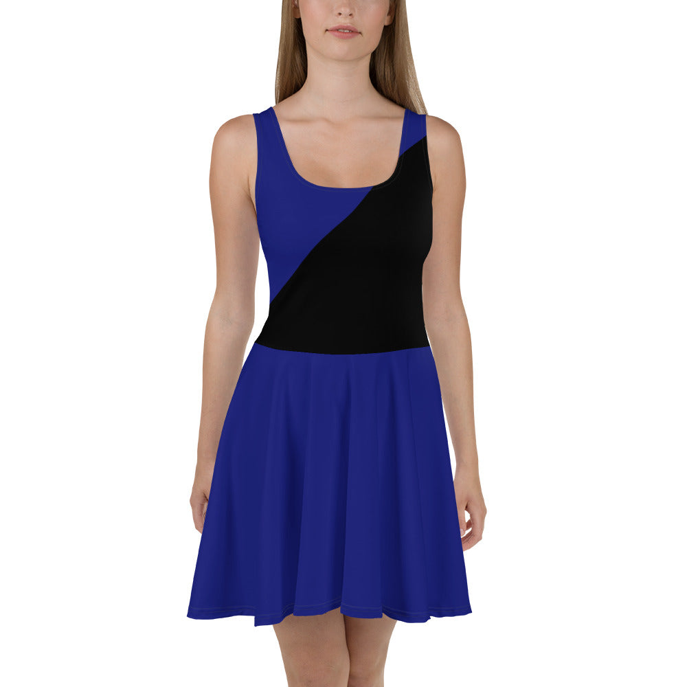 Black and Blue Thin Blue Line Skater Dress XL Black and Blue Thin Blue Line Skater Dress XL