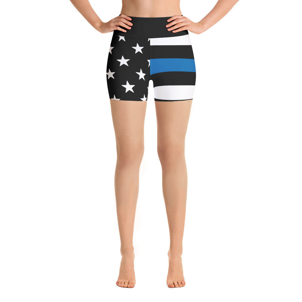 Thin Blue Line American Flag Yoga Shorts – Thin Blue Line Shop