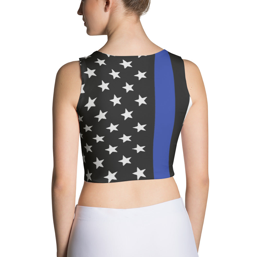Thin Blue Line and Stars Crop Top