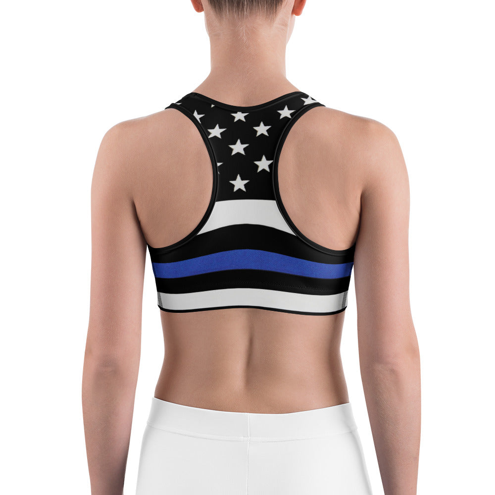Thin Blue Line American Flag Sports Bra